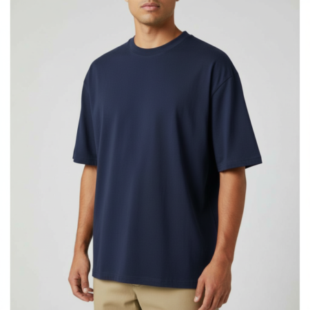 T Shirt Oversized Masculina Azul Marinho
