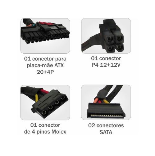 Fonte ATX 200W K-MEX PX-300CNG BOX (Sem Cabo)