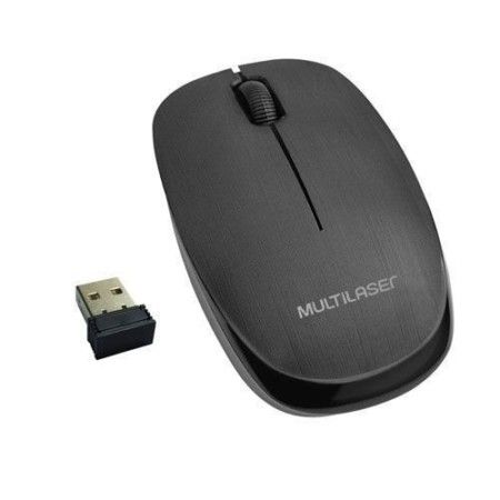 Mouse USB Sem Fio 1200dpi 2.4Ghz Preto Multilaser - MO251