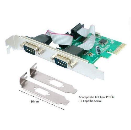 Placa PCI-e x1 com 2 portas Seriais com Perfil Baixo GV Brasil PCI.3901
