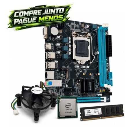 Kit Combo C/MB Bluecase H61 LGA1155 + Proc Intel Core i5 - 3ªG + Cooler + Memòria DDR3 8GB 1600Mhz