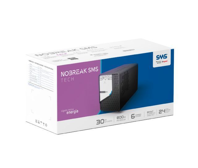 Nobreak SMS TECH 800VA Bivolt  Preto - 29302
