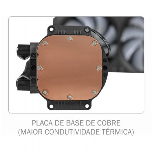 Water Cooler RGB 240mm Preto Multicolor K-MEX - WAC6