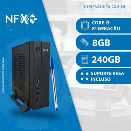 NFX PC ( INTEL CORE I3 8ª GERAÇÃO / 8GB / SSD 240GB / VESA ) <b>Gabinete Mini</b>