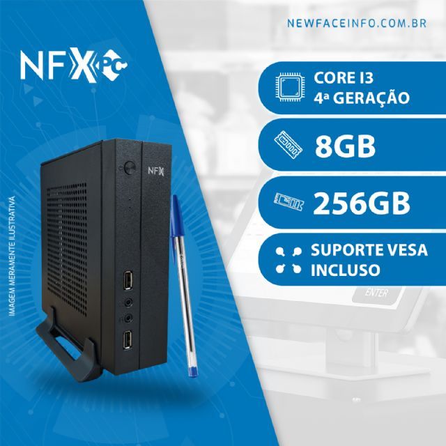 NFX PC ( INTEL CORE I3 4ª GERAÇÃO / 8GB / SSD 256GB / VESA ) Gabinete Mini