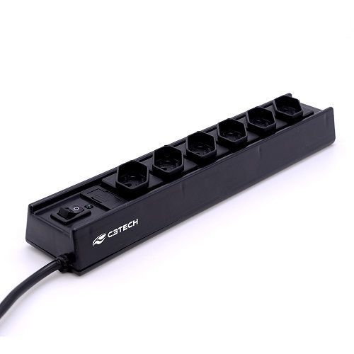 Filtro de Linha Coletek 6 Tomadas Preto - FL-61BK