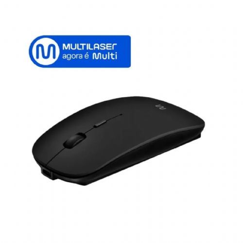 Mouse USB Sem Fio 2400DPI Recarregável Preto Multilaser - MO290