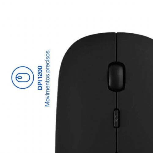 Mouse USB Sem Fio 2400DPI Recarregável Preto Multilaser - MO290