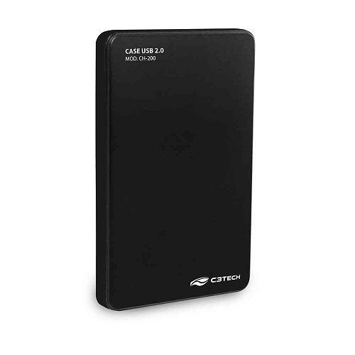 Case Externo USB 2.0 para HD/SSD 2.5 C3Tech Preto - CH-200BK