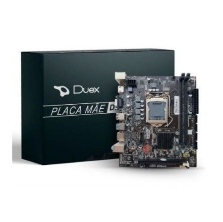 M1151 - Placa Mãe LGA1151 Duex DXMBH110G M2 DDR4 Gigabit (2x DDR4 / 1x PCI-E x16 2.0 / 1x M.2 / 1x VGA / 1x HDMI / 4x USB 2.0 / 2x USB 3.0) <b>Compatível com os processadores Intel 6ª e 7ª Gerações LGA1151</b>
