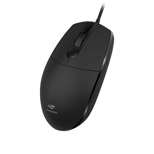 Mouse USB 1200dpi Preto Cabo 2 metros C3Tech - MS-29BK