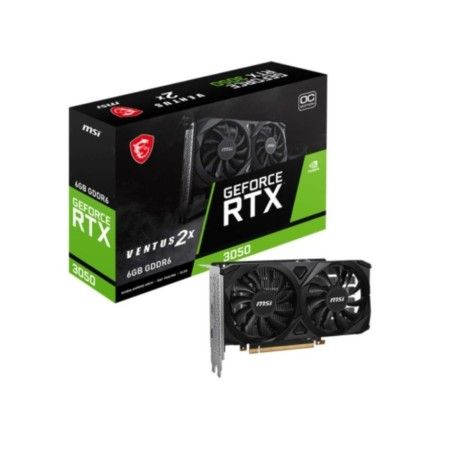 Placa de Vídeo NVidia GeForce RTX3050 6GB DDR6 96Bits VENTUS 2X OC MSI (2x HDMI / 1x DisplayPort) - 912-V812-060