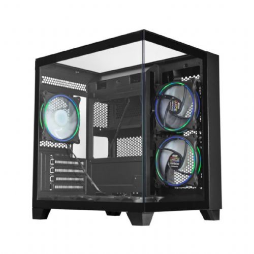 Gabinete Gamer K-MEX Visão Micro CG-0725 Preto (Sem Fan Cooler e Sem Fonte)
