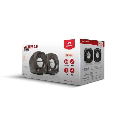 Caixa de Som 3W 2.0 RMS C3Tech Preta USB - SP-303BK