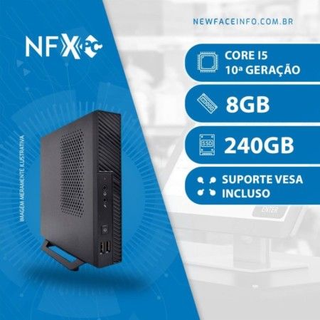 NFX PC (INTEL CORE I5 10ª GERAÇÃO / 8GB / SSD 256GB NVMe / VESA) Gabinete Nano / WiFi Incluso