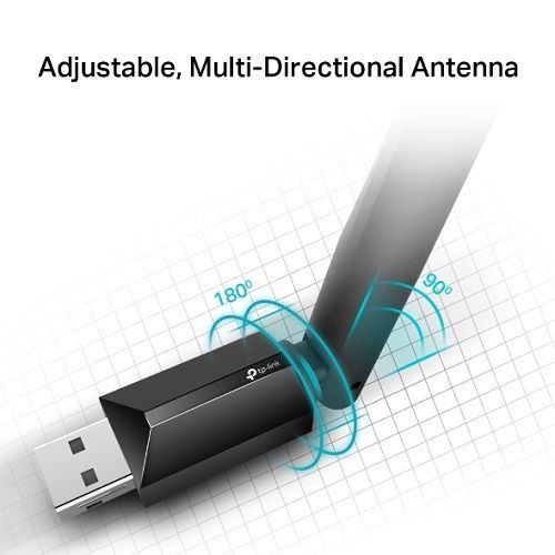 Adaptador Wireless USB Dual Band Alto Ganho TP-Link Archer AC600 T2U Plus
