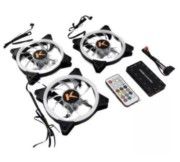 Kit com 03 Fan Cooler RGB para Gabinete KTROK 120mm com Controladora e Controle Remoto - ATRIA