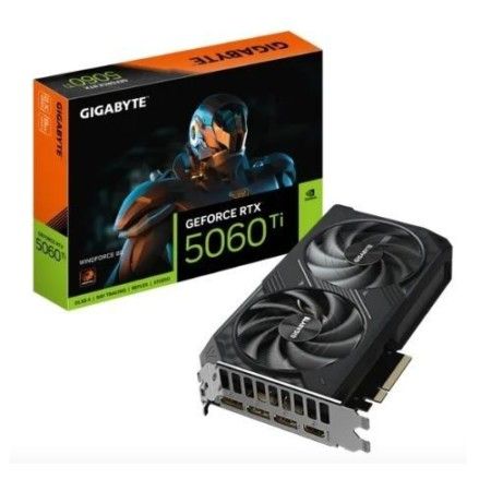 Placa de Vídeo NVidia GeForce RTX5060TI WindForce 8GB DDR7 128Bits Gigabyte (1x HDMI / 3x DisplayPort ) - GV-N506TWF2-8GD