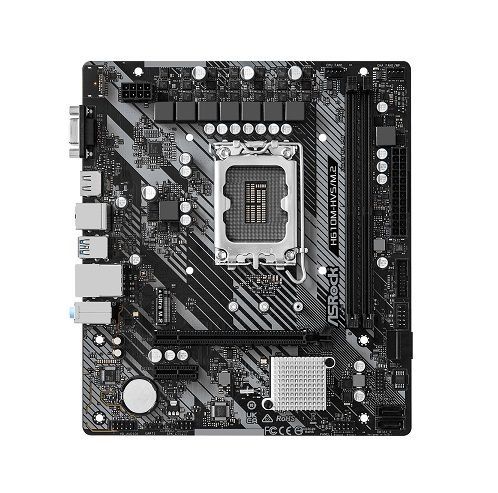 M1700 - Placa Mãe ASRock H610M-HVS/M.2 R2.0 ( 2x DDR4 / 1x HDMI / 1x VGA / 2x USB 3.0 / 4x USB 2.0 / 1x PS2 ) <b>Compatível com os processadores Intel 12ª, 13ª e 14ª Gerações LGA1700</b>