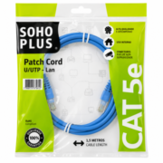Patch Cord CAT5-E CMX T568A Azul 1,50 metros Sohoplus - 35104003