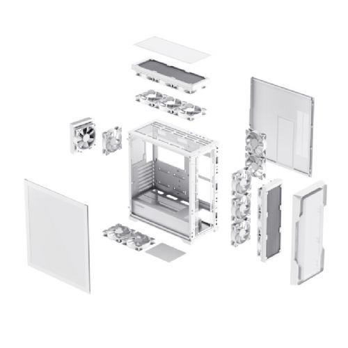 Gabinete Gamer GAMEMAX Siege White Lateral Vidro (Sem Fan/Controladora - Sem Fonte)