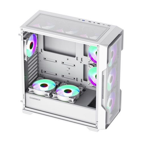 Gabinete Gamer GAMEMAX Siege White Lateral Vidro (Sem Fan/Controladora - Sem Fonte)