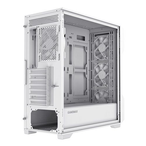 Gabinete Gamer GAMEMAX Siege White Lateral Vidro (Sem Fan/Controladora - Sem Fonte)