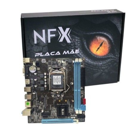 M1155 ¿ Placa Mãe LGA1155 NFX B75 DDR3 Gigabit (2x DDR3 / 1x PCI-E x16 / 1x PCI-E x1 /  1x M.2 / 4x USB 2.0 / 2x USB 3.0 / 1x VGA / 1x HDMI) <b>Compatível com os processadores Intel 2ª e 3ª Geração LGA1155</b>