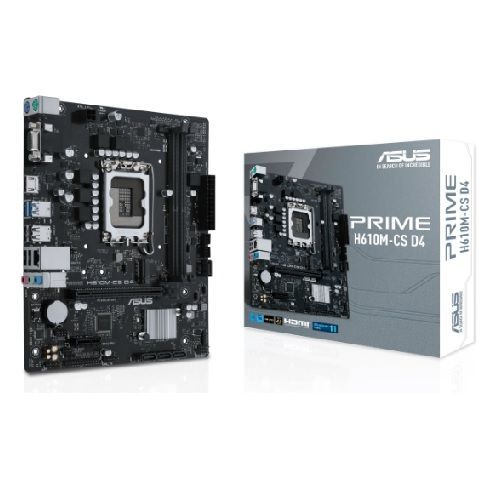 M1700 Placa Mãe LGA1700 ASUS PRIME H610M-CS D4 ( 2x DDR4 / 1x PCIe 4.0/3.0 x16 / 1x PCIe 3.0 x1 / 2x USB 3.2 / 4x USB 2.0 / 1x VGA / 1x HDMI / 2x PS2 ) <b>Compatível com os processadores Intel 12ª, 13ª e 14ª Gerações LGA1700</b>