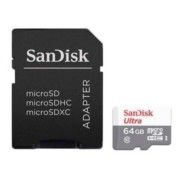 Cartão de Memória MicroSD 64GB Ultra CL10 100MB/s SANDISK - SDSQUNR-064G-GN3MA