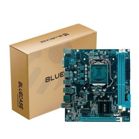 M1150 - Placa Mãe LGA1150 Bluecase BMBH61-G2HG-M2EXR3BX DDR3 Gigabit (2x DDR3 / 1x PCI-E x16 / 1x PCI-E x1 /  1x M.2 / 4x USB 2.0 / 2x USB 3.0 / 1x VGA / 1x HDMI) Compatível com os processadores Intel 4ª Geração LGA1150