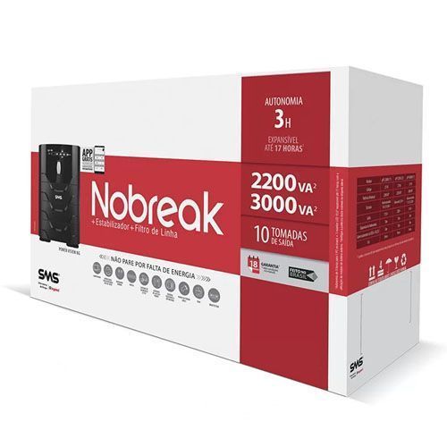 NOBREAK SMS POWER VISION NG 3000VA BIV PRETO