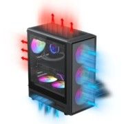 Gabinete Gamer GAMEMAX Storm2 AB Black Lateral Vidro (Sem Fan/Controladora - Sem Fonte)