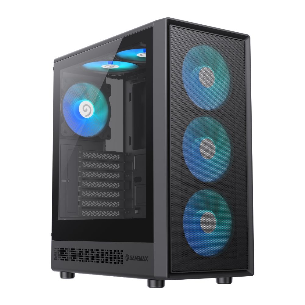 Gabinete Gamer GAMEMAX Storm2 AB Black Lateral Vidro (Sem Fan/Controladora - Sem Fonte)