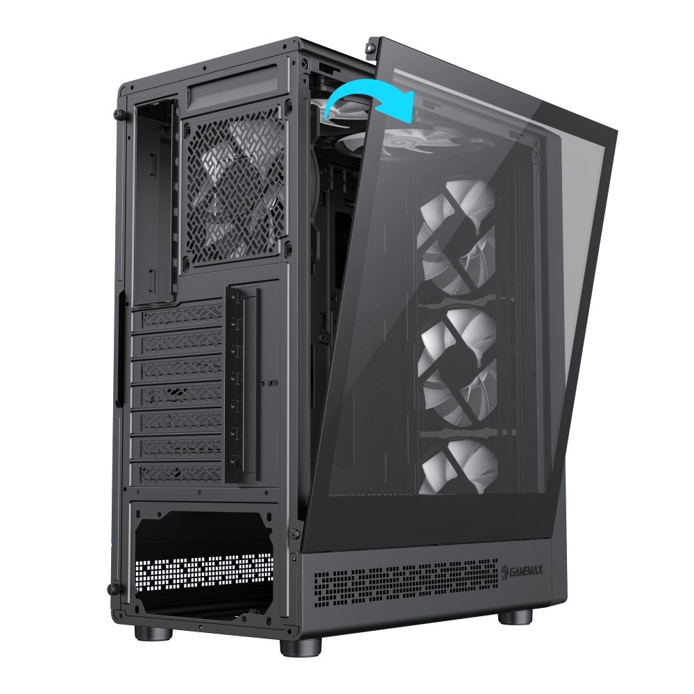 Gabinete Gamer GAMEMAX Storm2 AB Black Lateral Vidro (Sem Fan/Controladora - Sem Fonte)