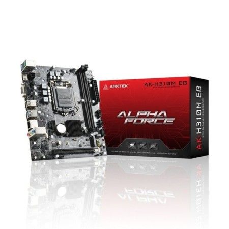 M1151 Placa Mãe LGA1151 Arktek AK-H310M EG ( 2x DDR4 / 1x PCIe 3.0 x16 / 2x USB 3.1 / 2x USB 2.0 / 1x HDMI / 1x VGA / 1x M.2 / 1x Serial / 2x PS2 ) - Compatível com os processadores Intel 8ª e 9ª Gerações LGA1151