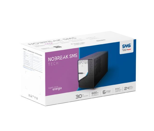 Nobreak SMS TECH 600VA Bivolt Preto - 29300