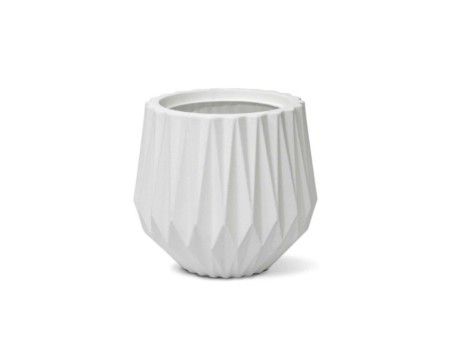 Vaso Origami Redondo 22 - Branco c/1 un.