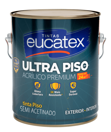 Tinta Acrílica Piso Premium Eucatex Cor Vermelho Segurança Resistente para Chão Alta Qualidade 3,6L