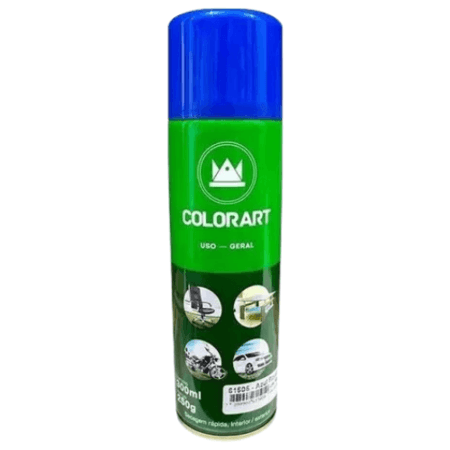 Tinta Spray Colorart Uso Geral Cor Azul Royal Secagem Rápida Interior Exterior 300ml
