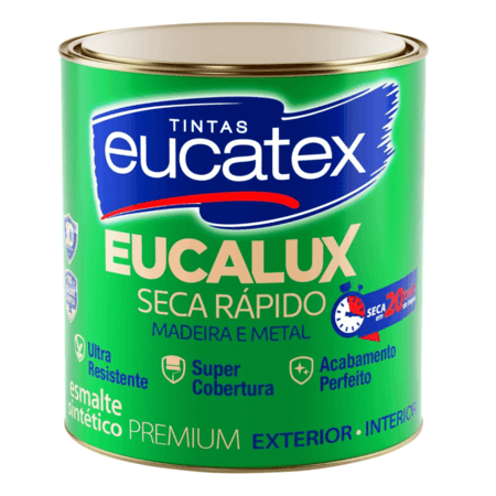 Tinta Esmalte Premium Eucatex Cor Azul Del Rey Brilhante Resistente Madeira Metal Alta Qualidade 900ml
