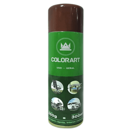Tinta Spray Colorart Uso Geral Cor Marrom Café  Secagem Rápida Interior Exterior 300ml