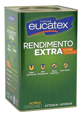 Tinta Acrílica Standard Eucatex Cor Pavê de Chocolate Fosco Rendimento Extra Parede Alta Qualidade 18L