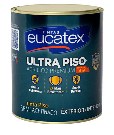 Tinta Acrílica Piso Premium Eucatex Cor Vermelho Segurança Resistente para Chão Alta Qualidade 900ml