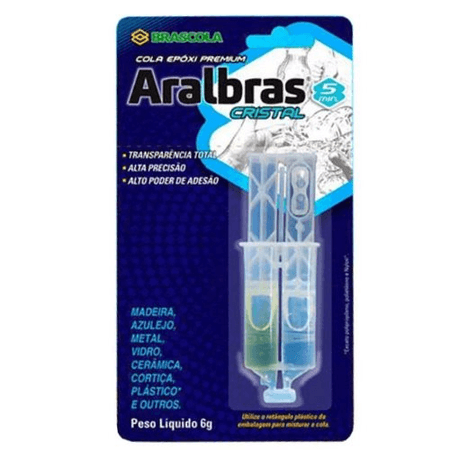 Cola Epóxi Aralbras Cristal Brascola Transparente 6g