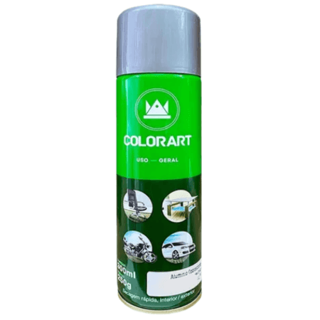 Tinta Spray Colorart Uso Geral Cor Alumínio Opalescente Secagem Rápida Interior Exterior 300ml