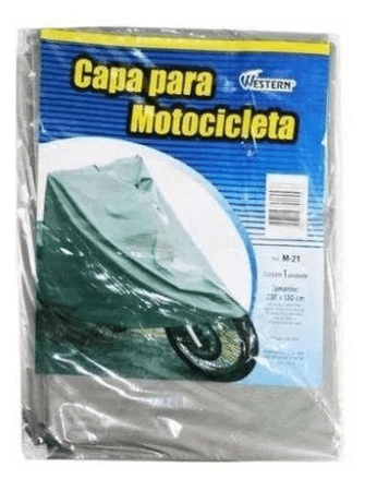 Capa de Proteção para Motocicletas Western M-21W Motos Vários Modelos Tamanho G com Elástico Cor Prata