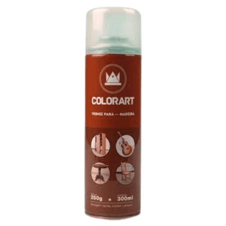 Verniz Spray Colorart Cor Natural Brilhante Para Madeira Secagem Rápida Com Filtro Solar 300ml