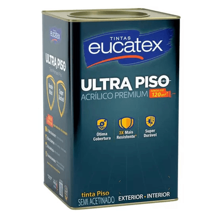 Tinta Acrílica Piso Premium Eucatex Cor Cinza Escuro Resistente para Chão Alta Qualidade 18L
