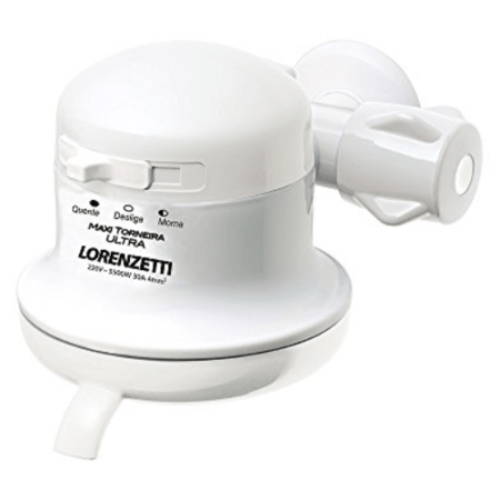 Torneira De Parede Elétrica Lorenzetti Para Cozinha Maxi Ultra 3 Temperaturas ABS 5500W 220V Cor Branco